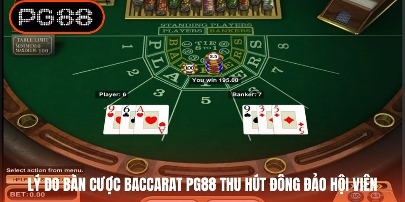 Lý do bàn cược Baccarat PG88 thu hút đông đảo hội viên