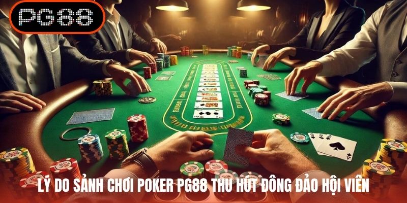 Lý do sảnh chơi Poker PG88 thu hút đông đảo hội viên