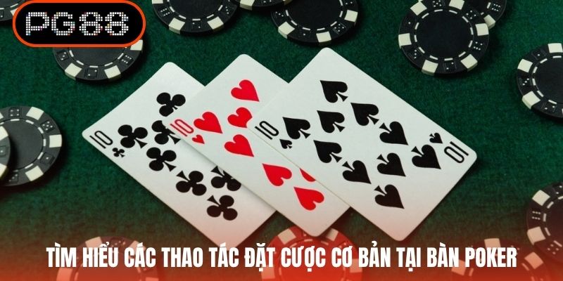 Tìm hiểu các thao tác đặt cược cơ bản tại bàn Poker