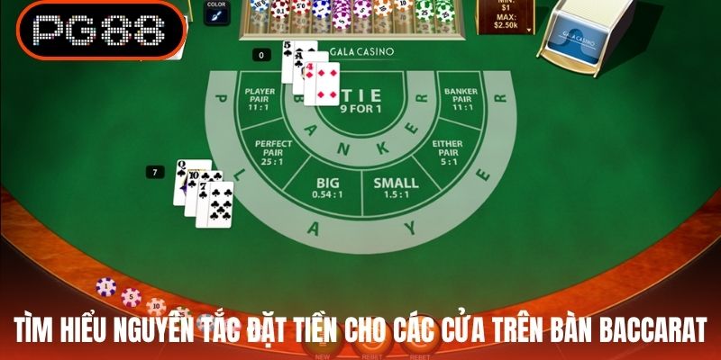 Tìm hiểu nguyên tắc đặt tiền cho các cửa trên bàn Baccarat